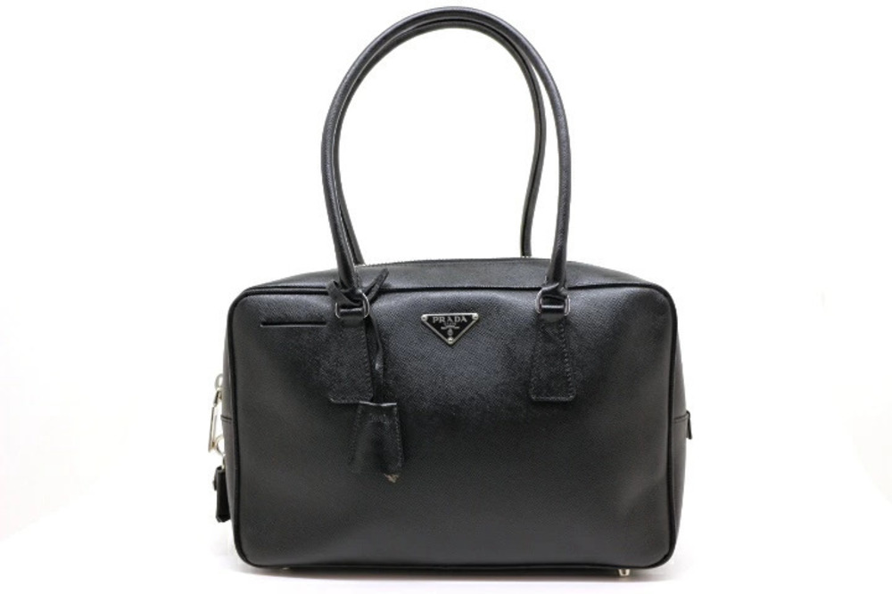 Prada bag Boston tote black Saffiano leather